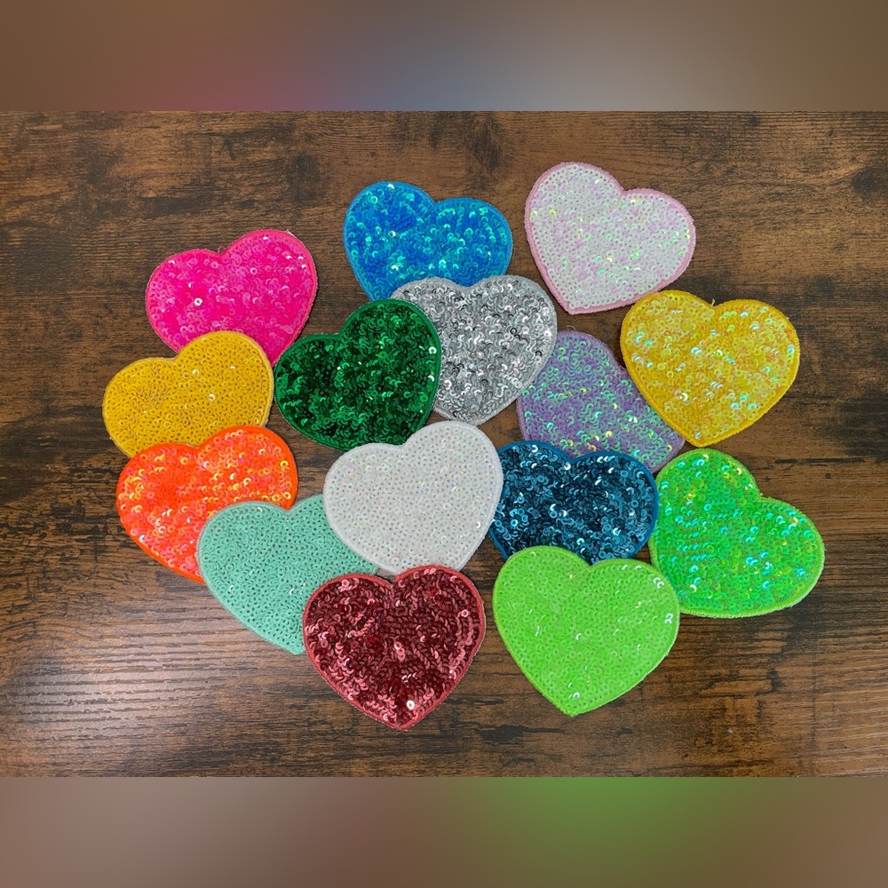 Sequin Heart Patches